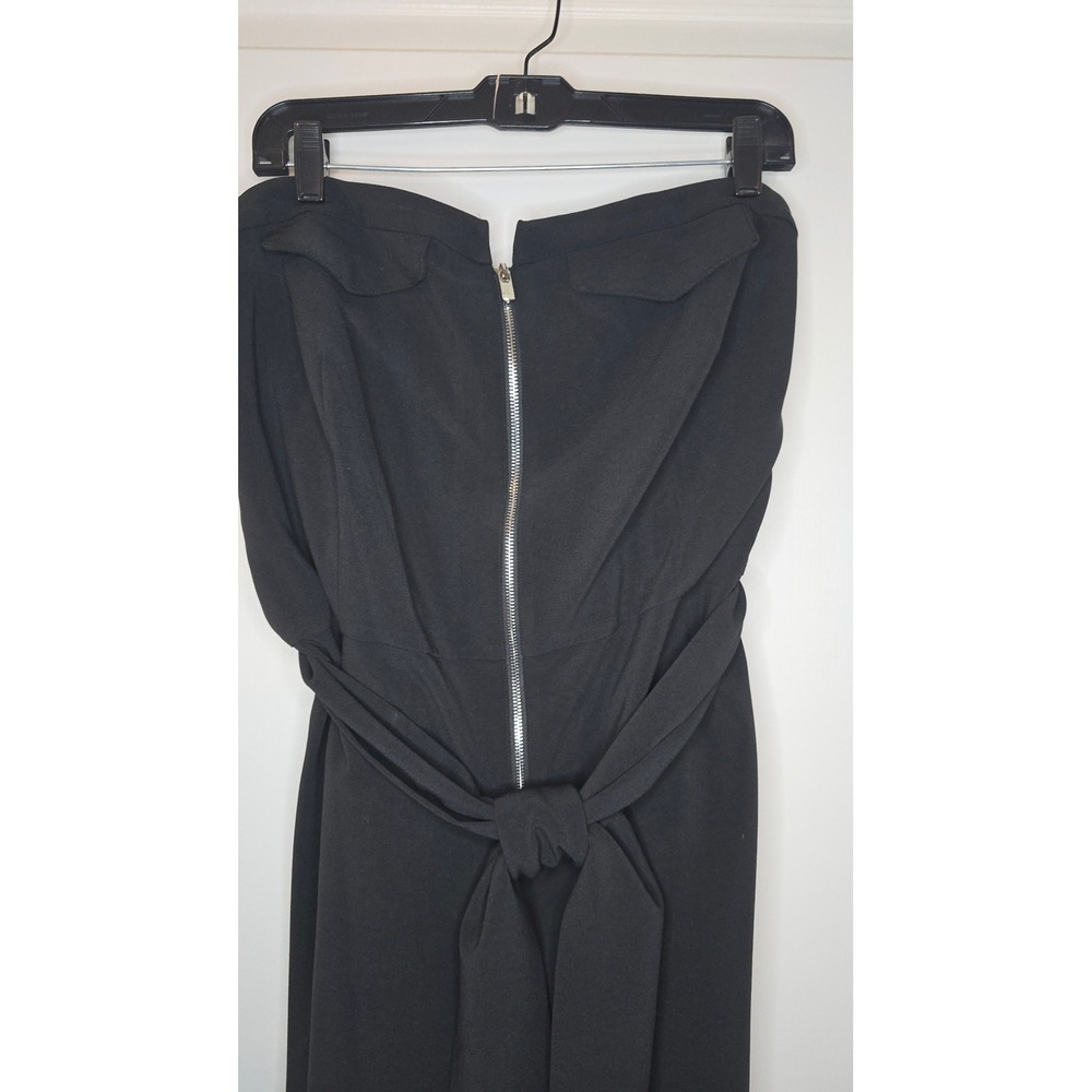 The Drop Lucyswhims Black Strapless Front Zip Tie Waist Jumpsuit 2X NWT - Picture 3 of 9